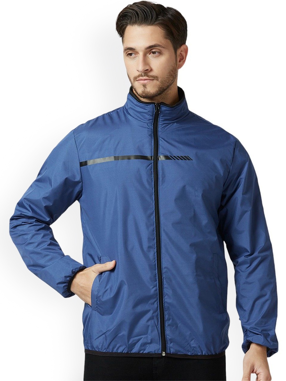 

Zeel Men Sweat Wicking Windcheater Sporty Jacket, Blue
