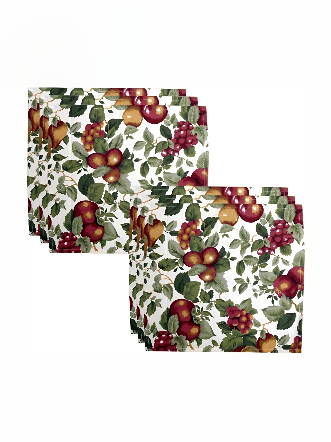 

BILBERRY Furnishing by preeti grover Green 6 Pieces Floral Printed Cotton Table Napkins