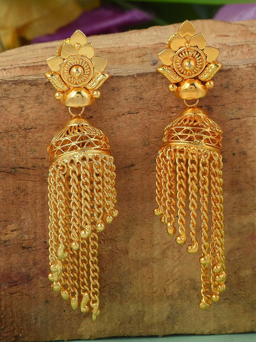 

MEMOIR Gold-Plated Umbrella Shaped Jhumkas