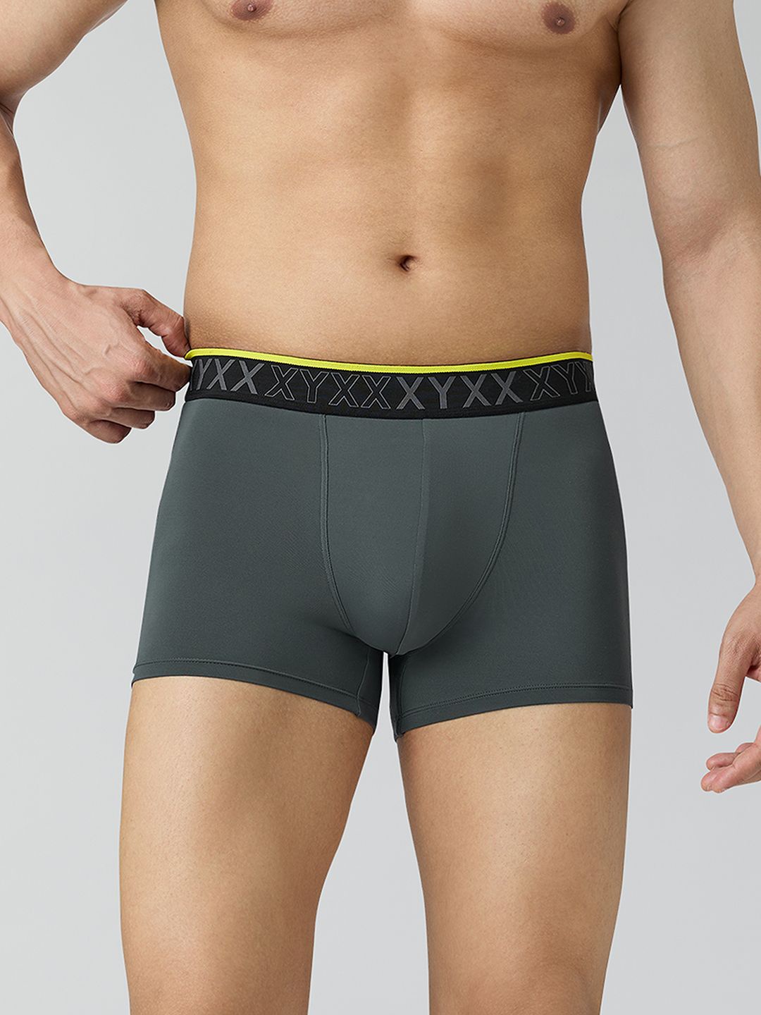 

XYXX Men Solid Zest Tactel Pop Trunks Underwear, Grey
