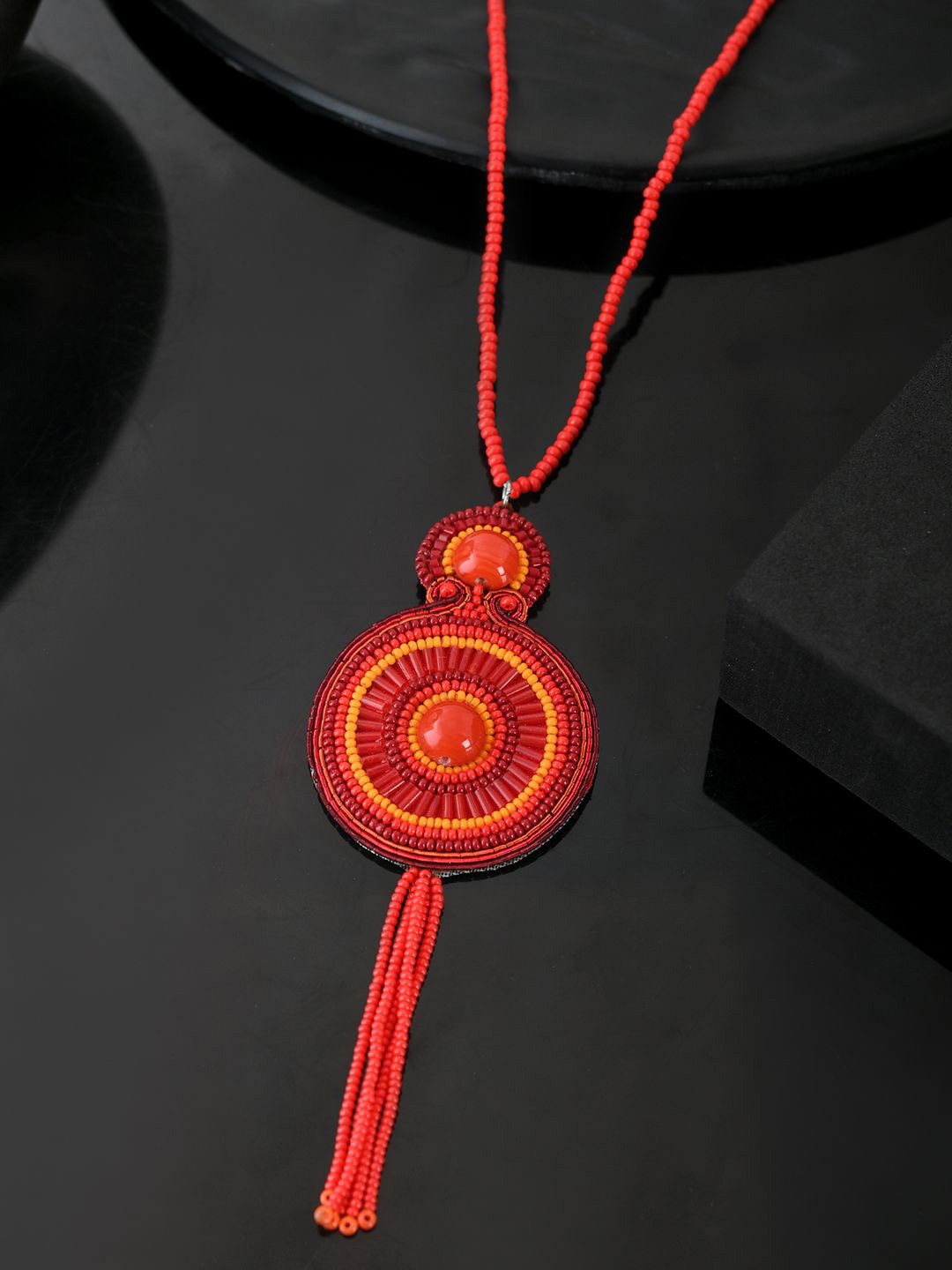 

RICHEERA Silver-Plated Beaded Statement Necklace