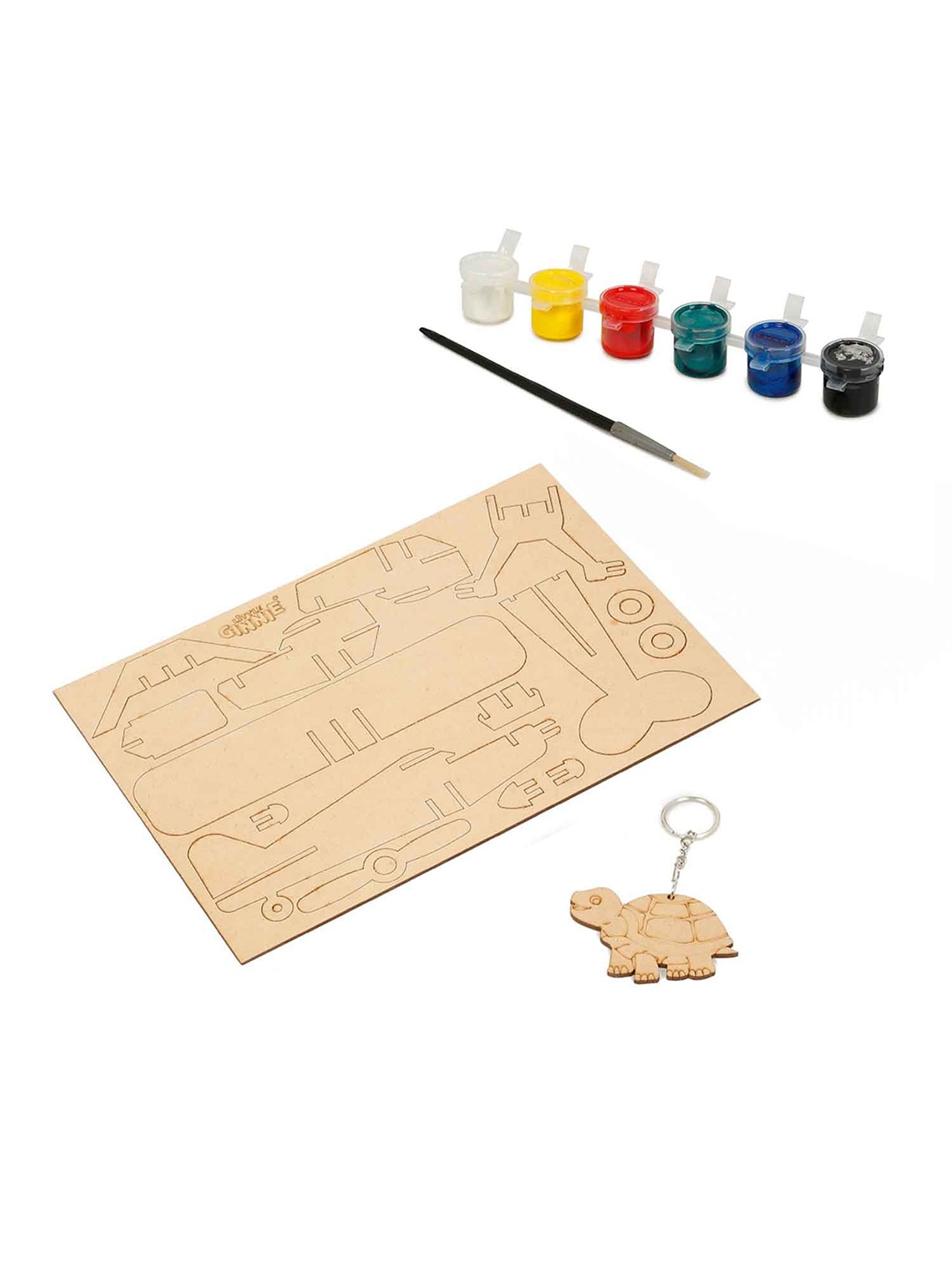 

LITTLE GINNIE Kids Wooden Jet Aeroplane DIY KIT Puzzle, Brown