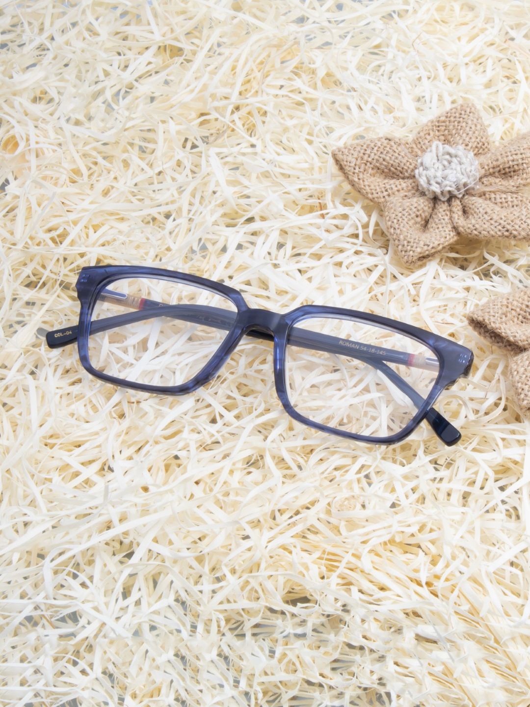 

Ted Smith Unisex 100% Acetate Full Rim Rectangle Frames, Blue