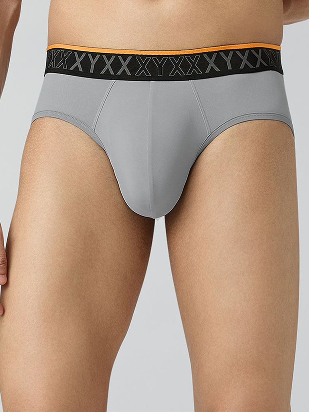 

XYXX Men Solid Zest Tactel Pop Briefs Underwear, Grey