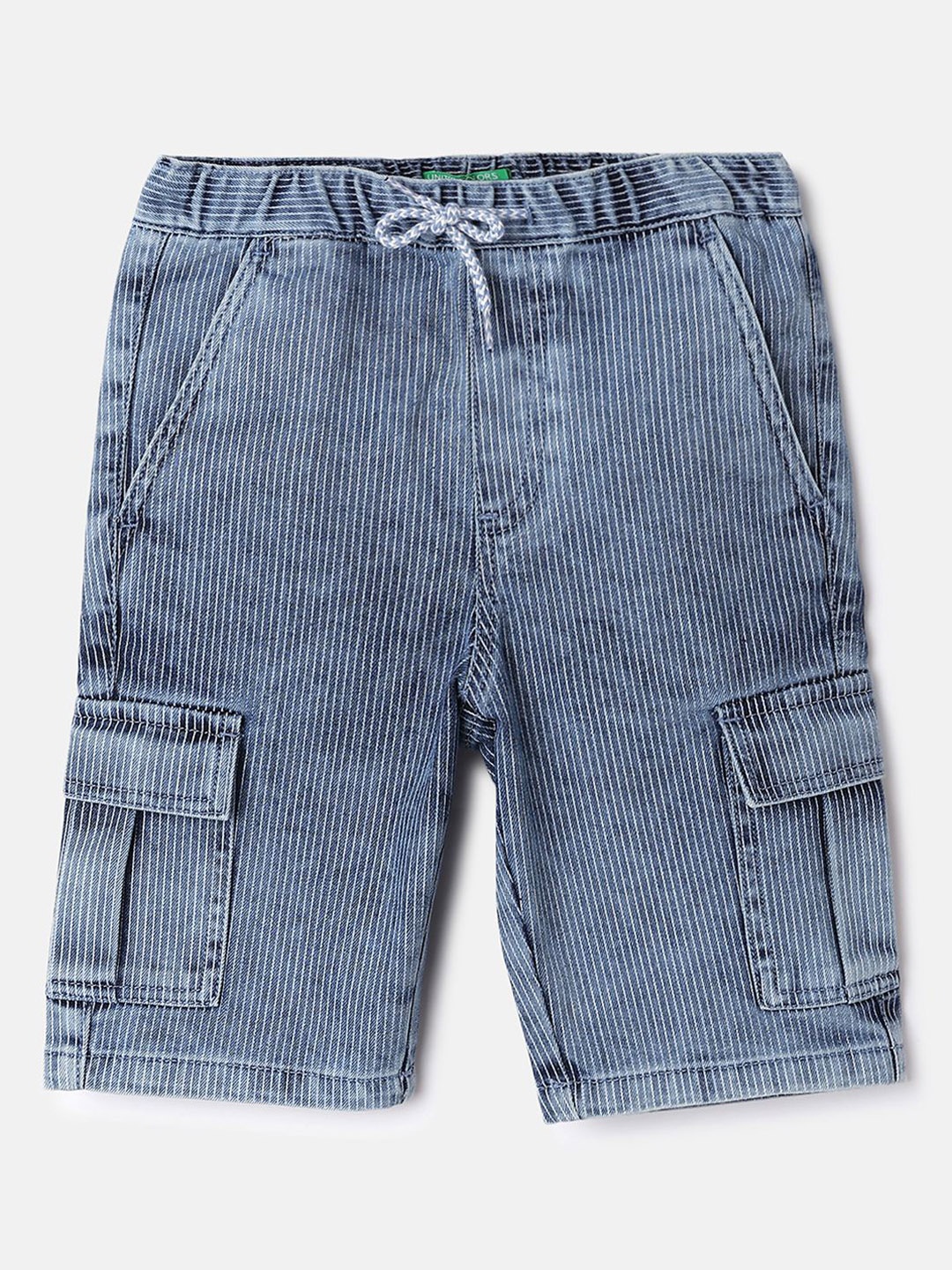 

United Colors of Benetton Boys Striped Regular Fit Shorts, Blue