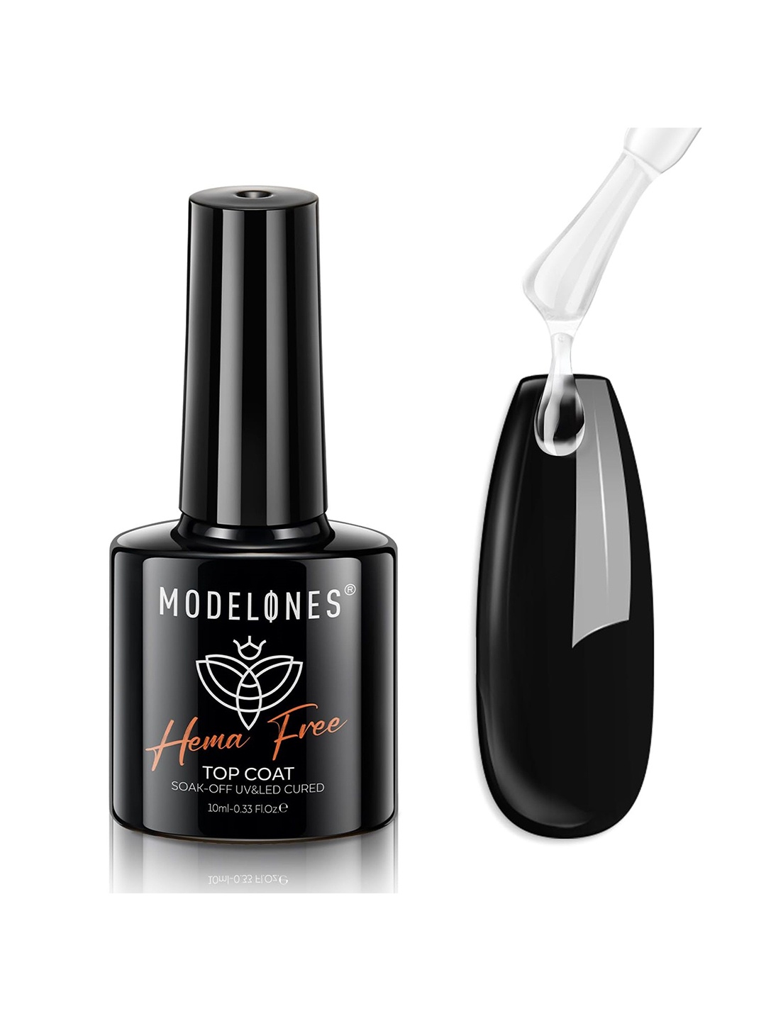 

Modelones Hema Free LED Soak Off UV Gel Nail Polish - 10 ml - Top Coat, Transparent