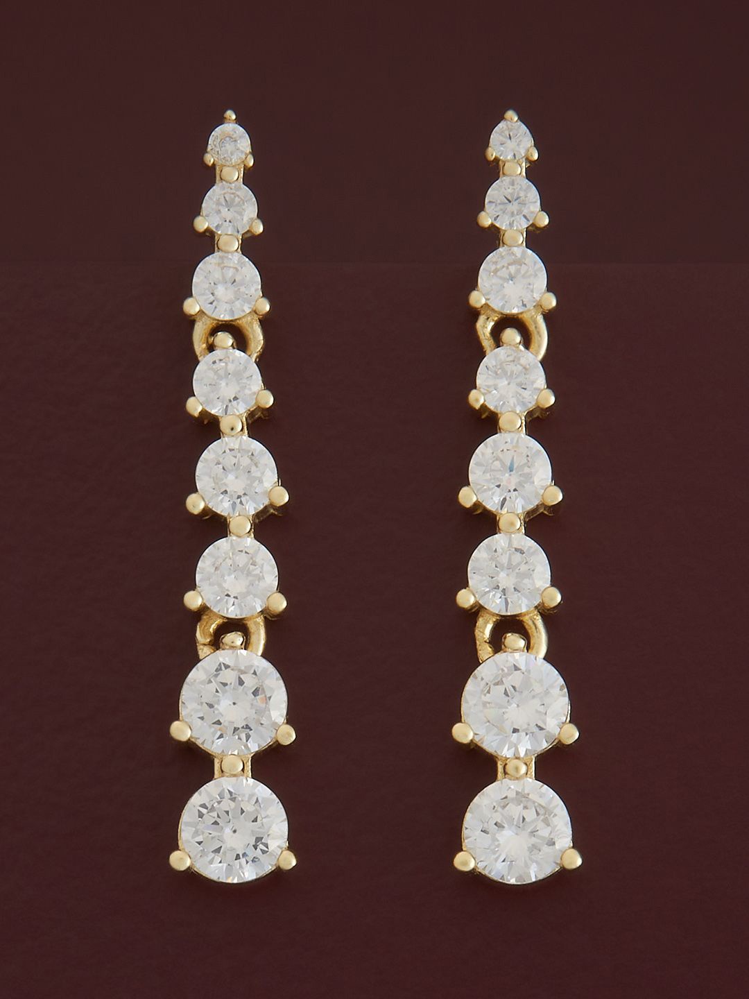 

Kushal's Fashion Jewellery Sterling Silver Zircon Gold-Plated Drop Earrings
