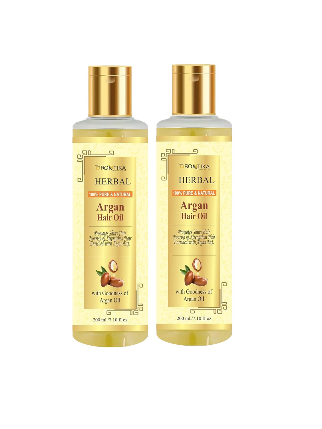 

DRONTIKA Set Of 2 Natural Argan Hair Oil - 200 ml Each, White