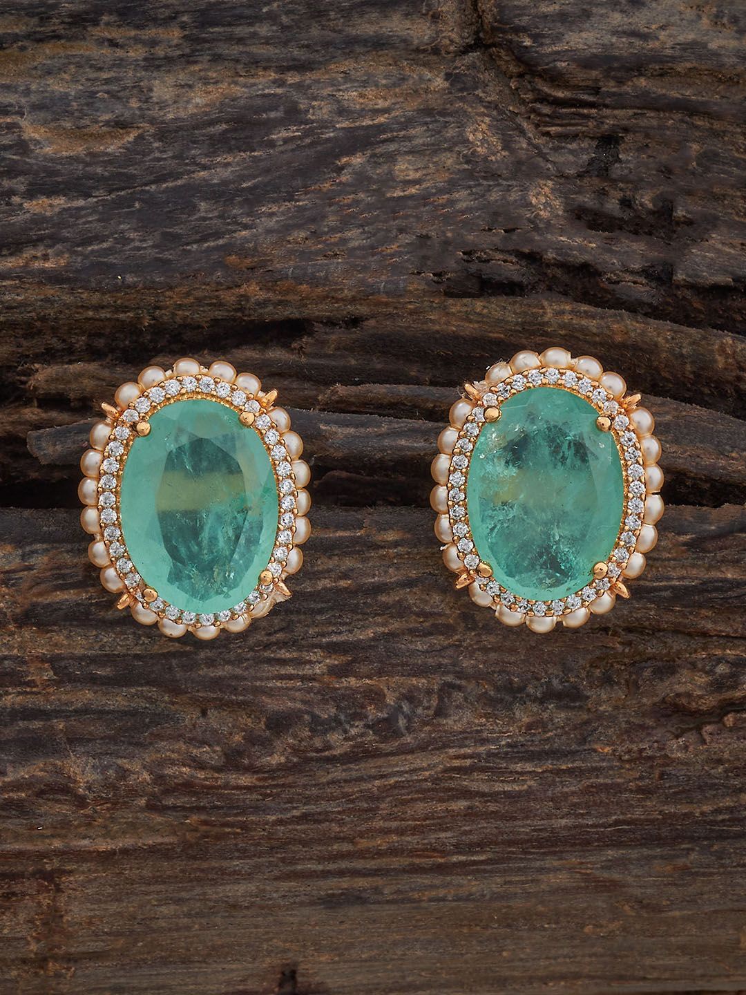 

Kushal's Fashion Jewellery Gold Plated Zircon Studded Circular Studs