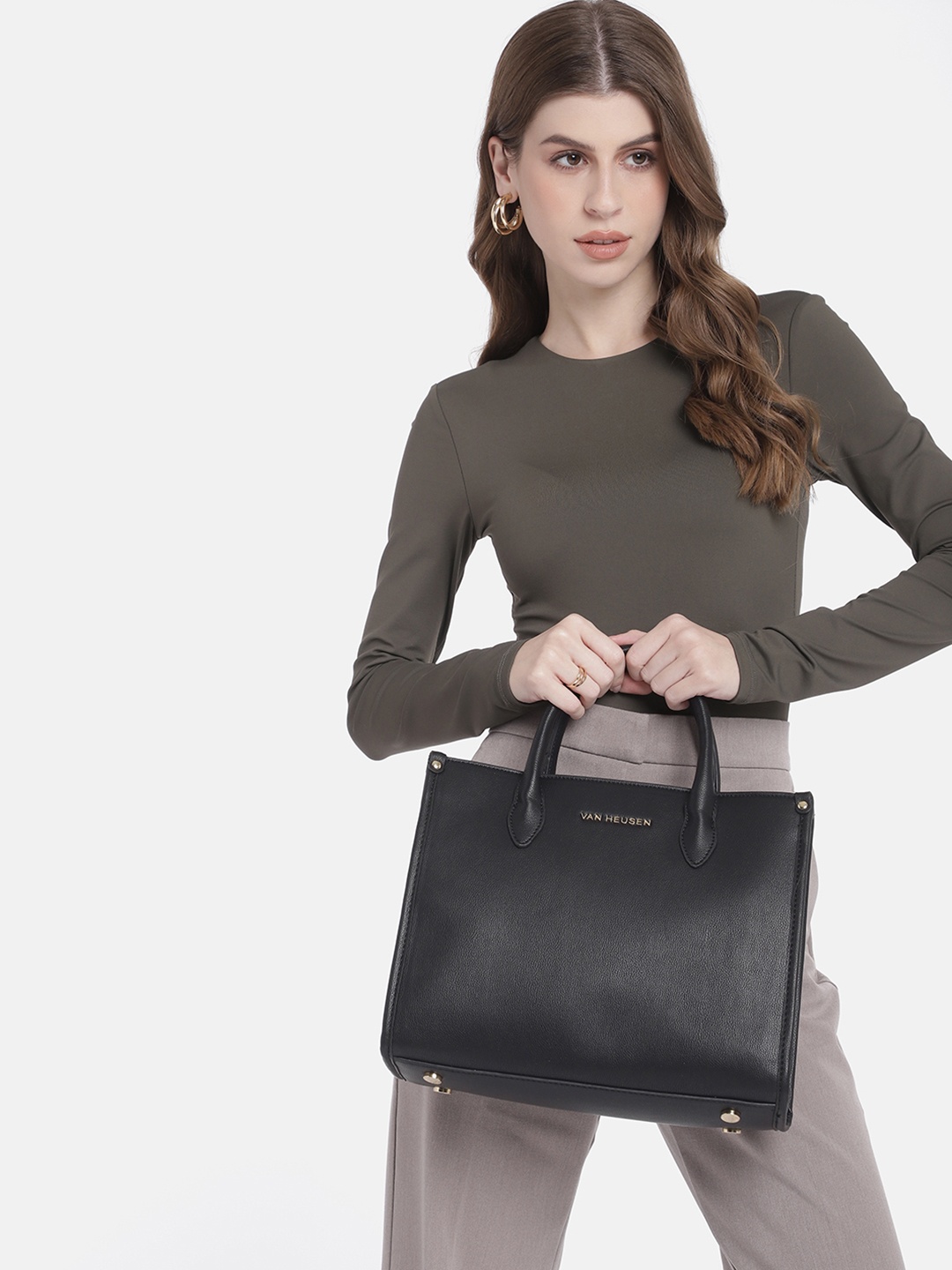 

Van Heusen Structured Handheld Bag, Black
