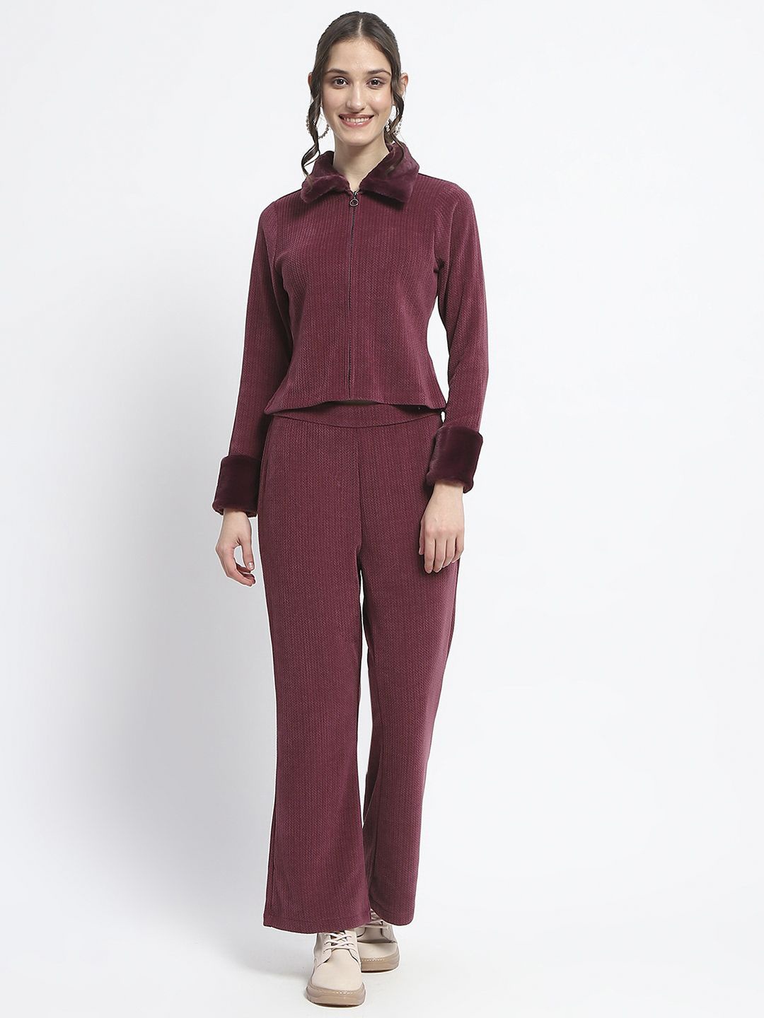 

Madame Shirt & Trousers Co-Ords, Maroon