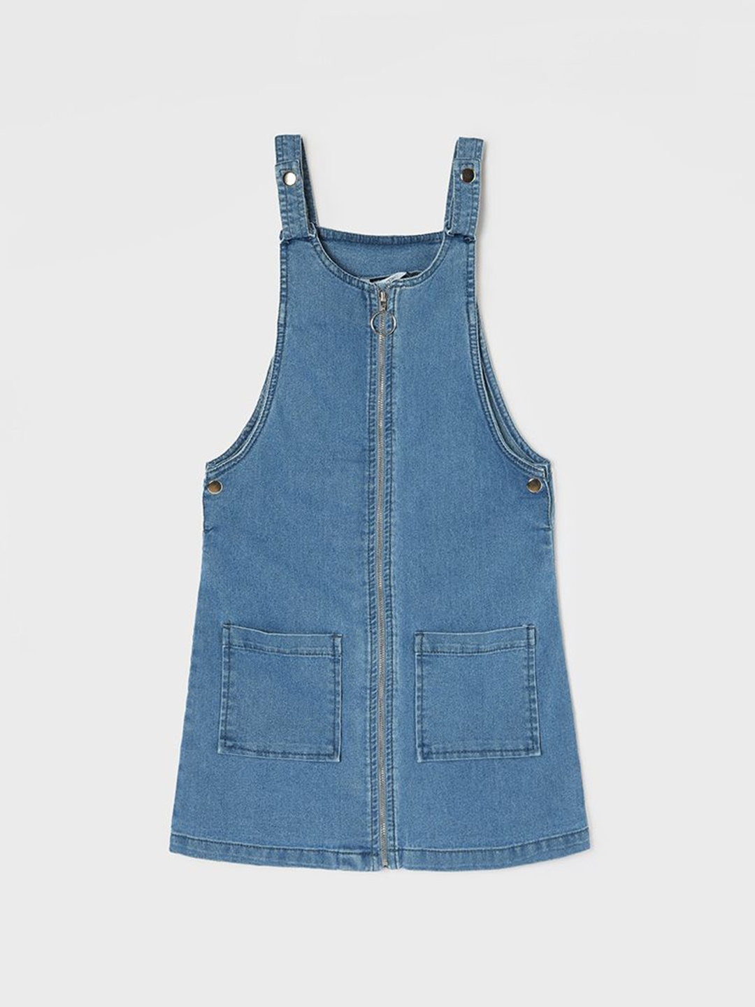 

Fame Forever by Lifestyle Girls Cotton Off-Shoulder Pinafore Dress, Blue