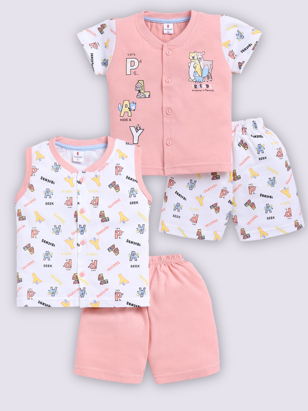 

Annie Boys Printed T-shirt with Shorts, Pink