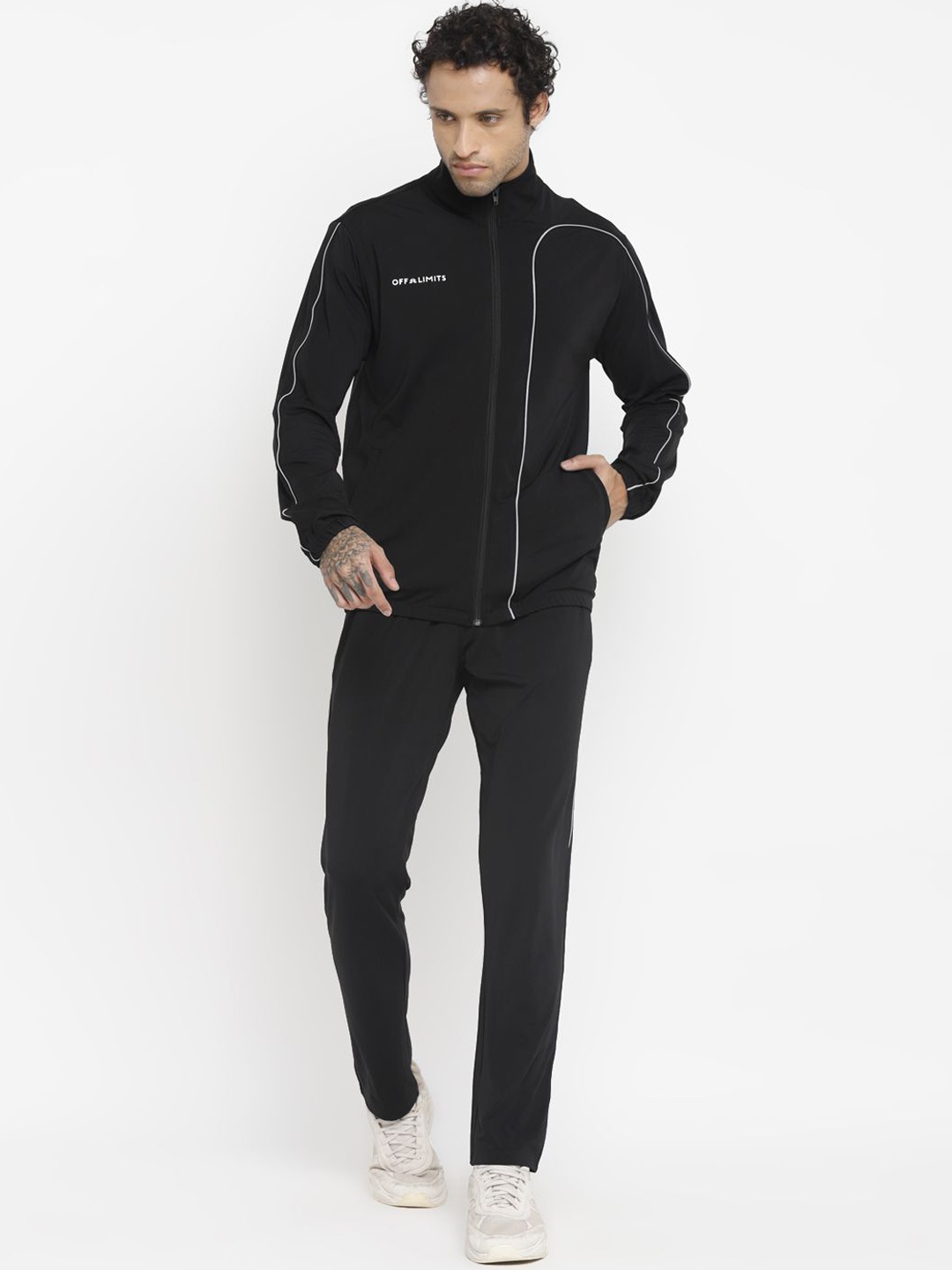 

OFF LIMITS Men Mock Collar Tracksuits, Black