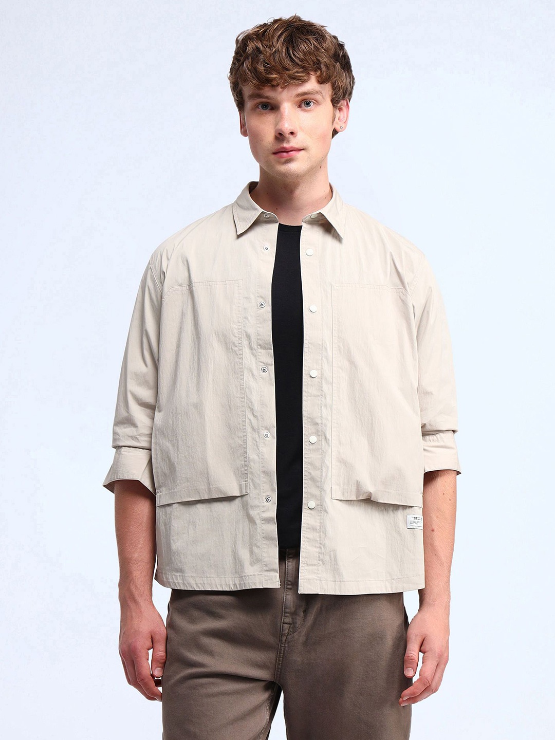 

Flying Machine Men Relaxed Casual Shirt, Beige