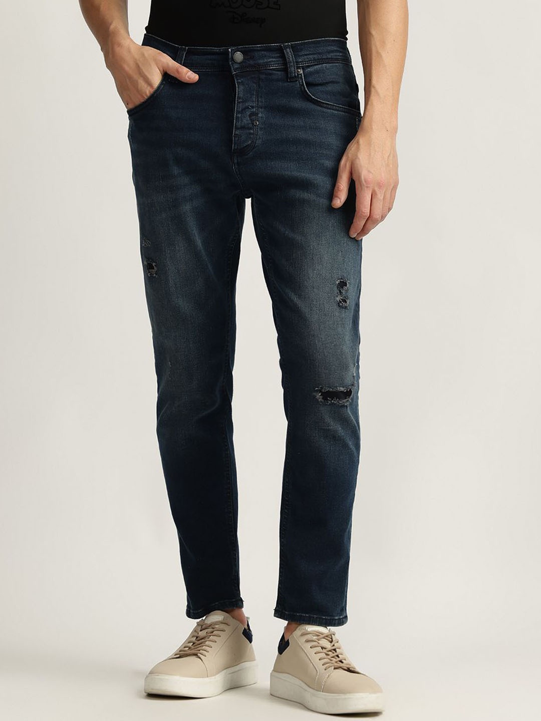 

Antony Morato Men Slim Fit Mildly Distressed Jeans, Blue