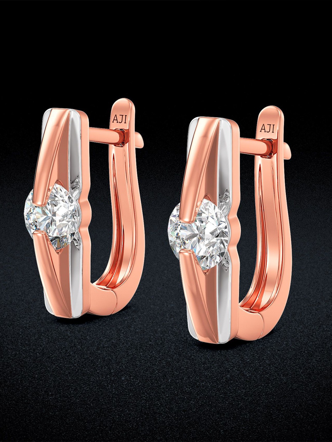 

Joyalukkas Women Ornate Fancy Gold Hoop Earrings 3.91g, Rose gold