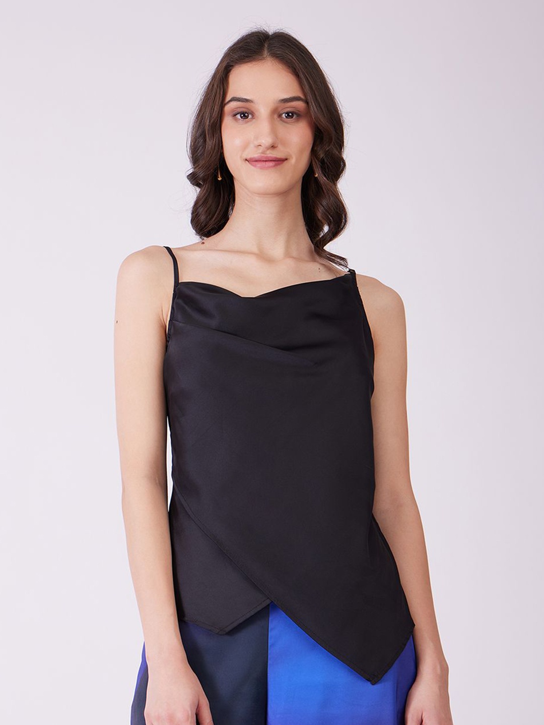 

FableStreet Women Cowl Neck Top, Black