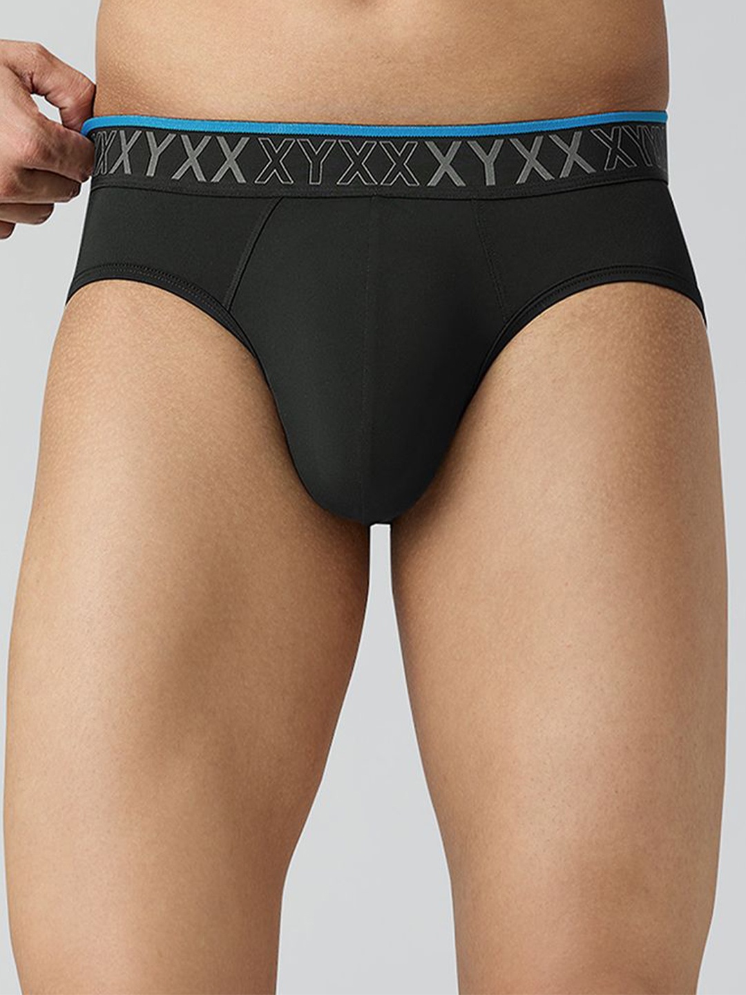 

XYXX Men Solid Zest Tactel Pop Briefs Underwear, Black