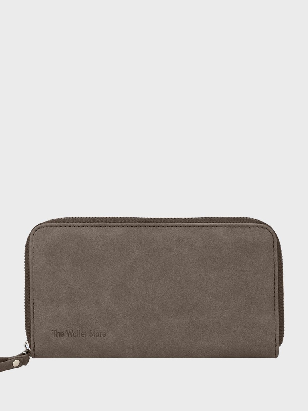 

The Wallet Store Solid Envelope Zipper Wallet, Brown