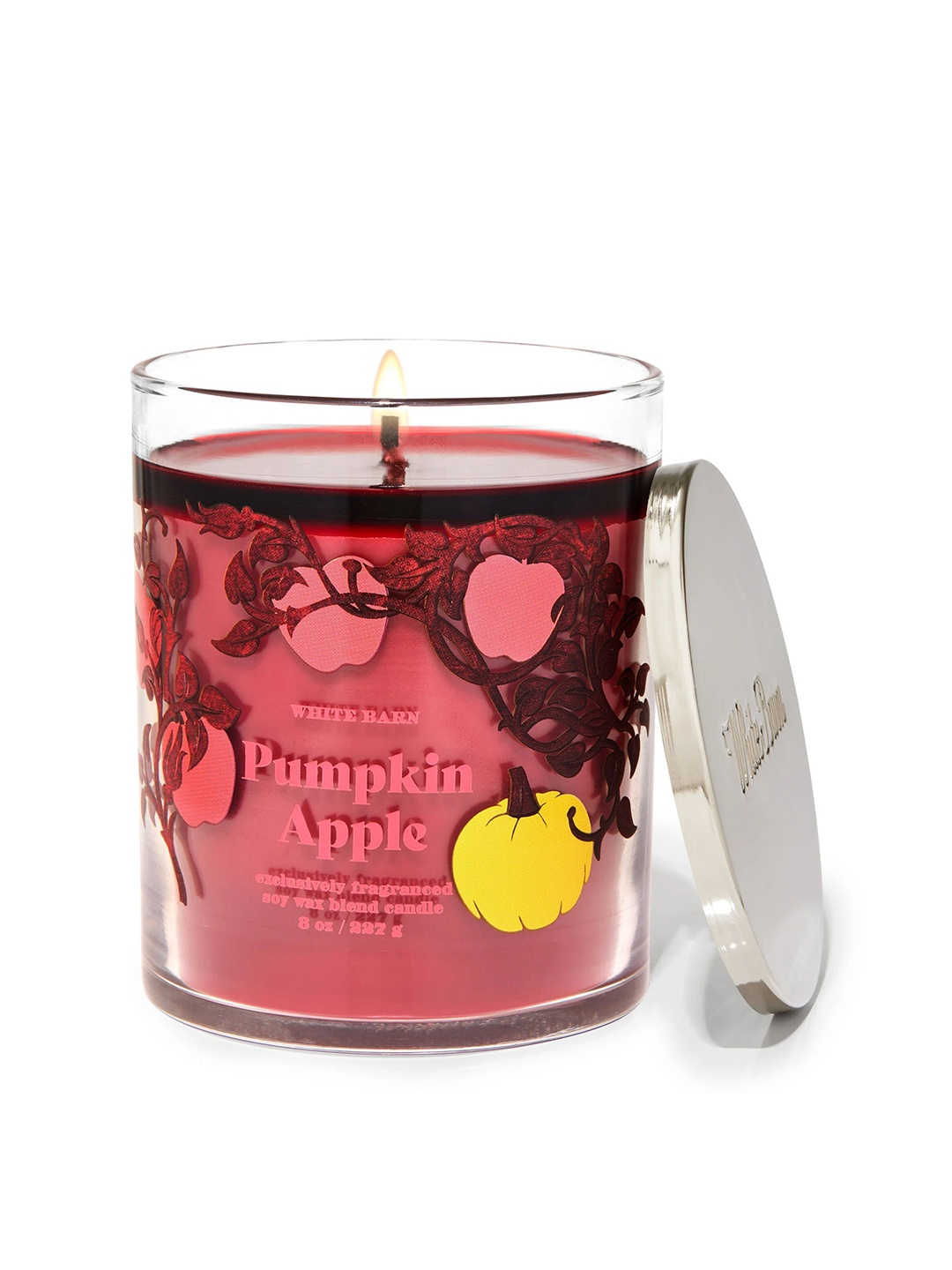 

Bath & Body Works Pumpkin Apple Single Wick Candle - 227 g, Red