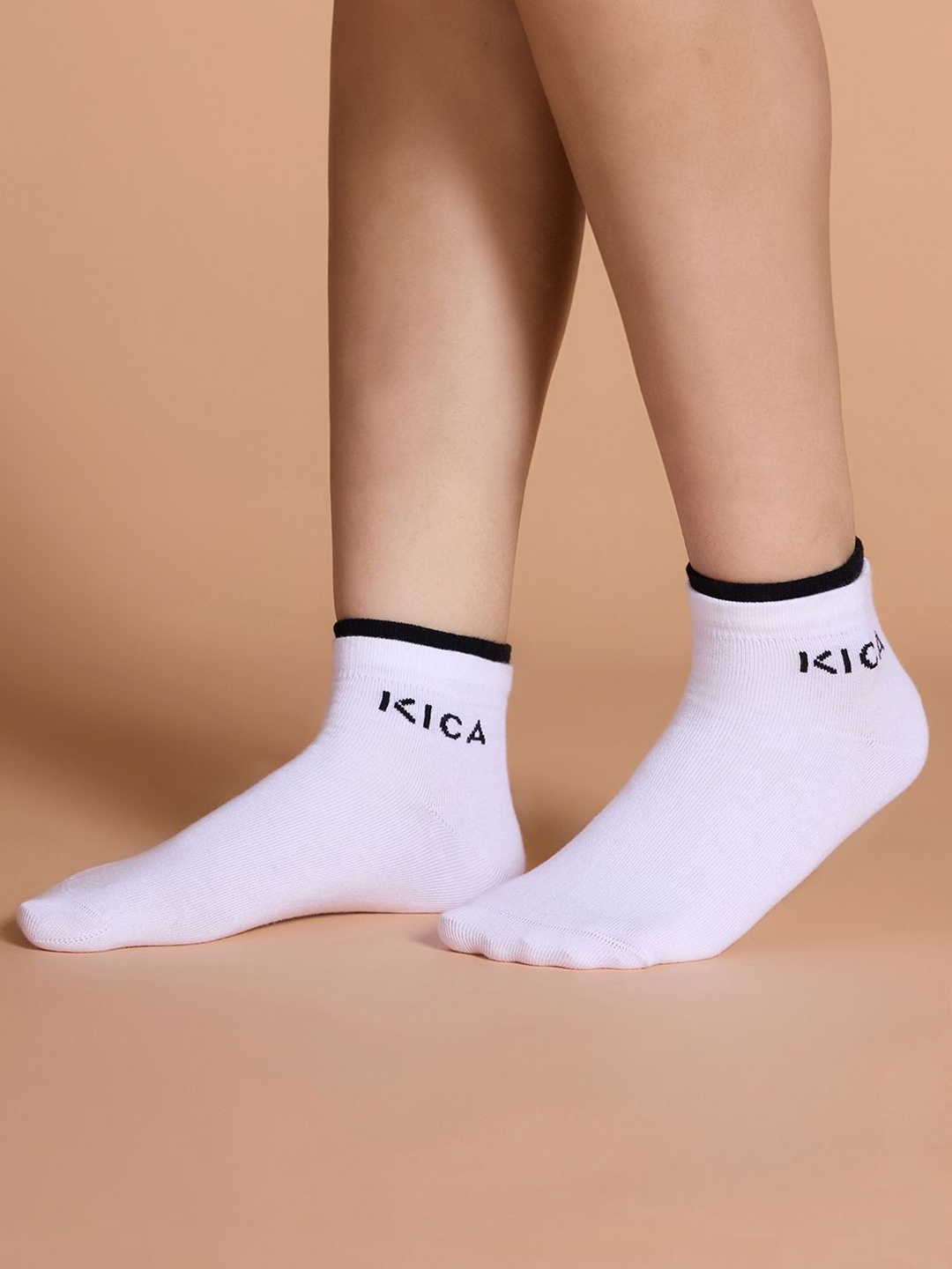 

KICA Women Pure Cotton Ankle-Length Socks With Cushioned Support, White