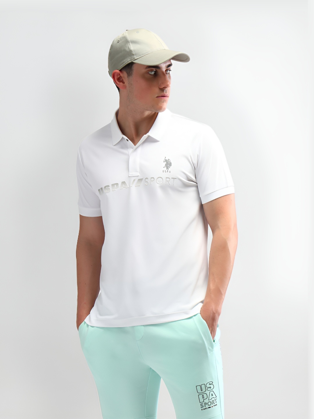 

U.S. Polo Assn. Men Solid Slim Fit Polo T-shirt, White