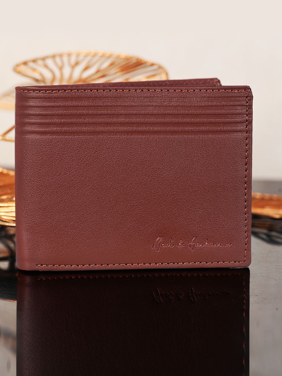 

Mast & Harbour Men Leather Two Fold Wallet, Brown