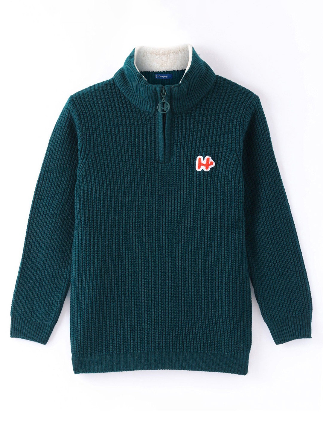 

Honeyhap Kids Striped Mock Collar Long Sleeves Cardigan, Green