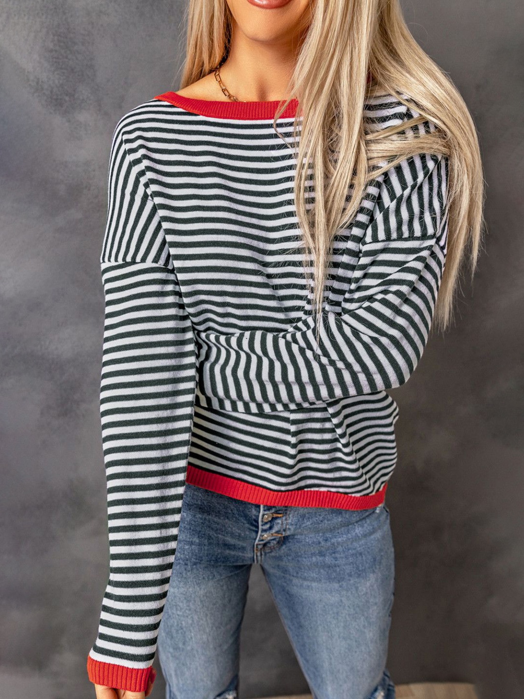 

StyleCast Women Striped Pullover Sweaters, White
