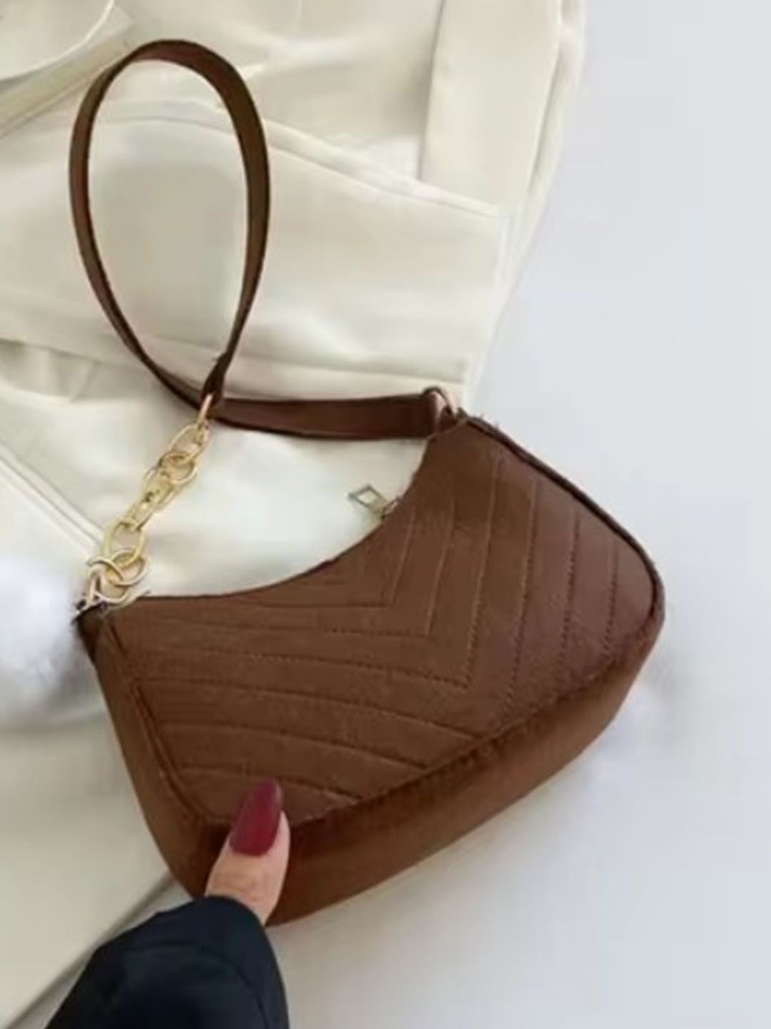 

StyleCast Structured Shoulder Bag with Bow Detail, Brown