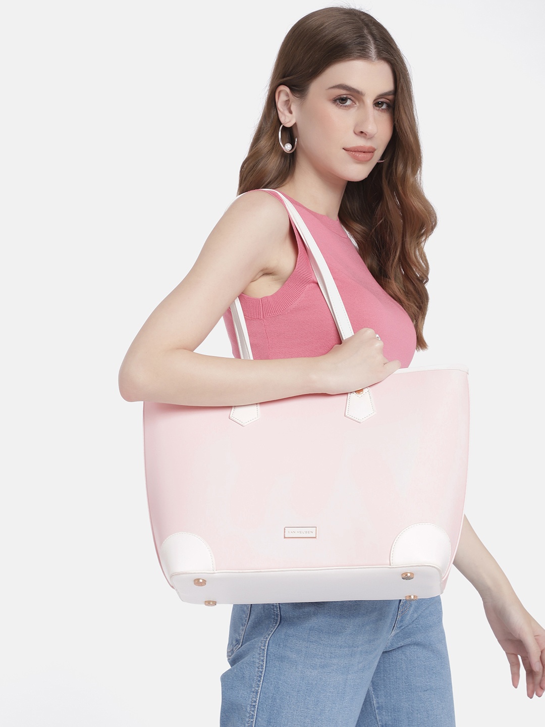 

Van Heusen Structured Shoulder Bag with Laptop Sleeve, Pink