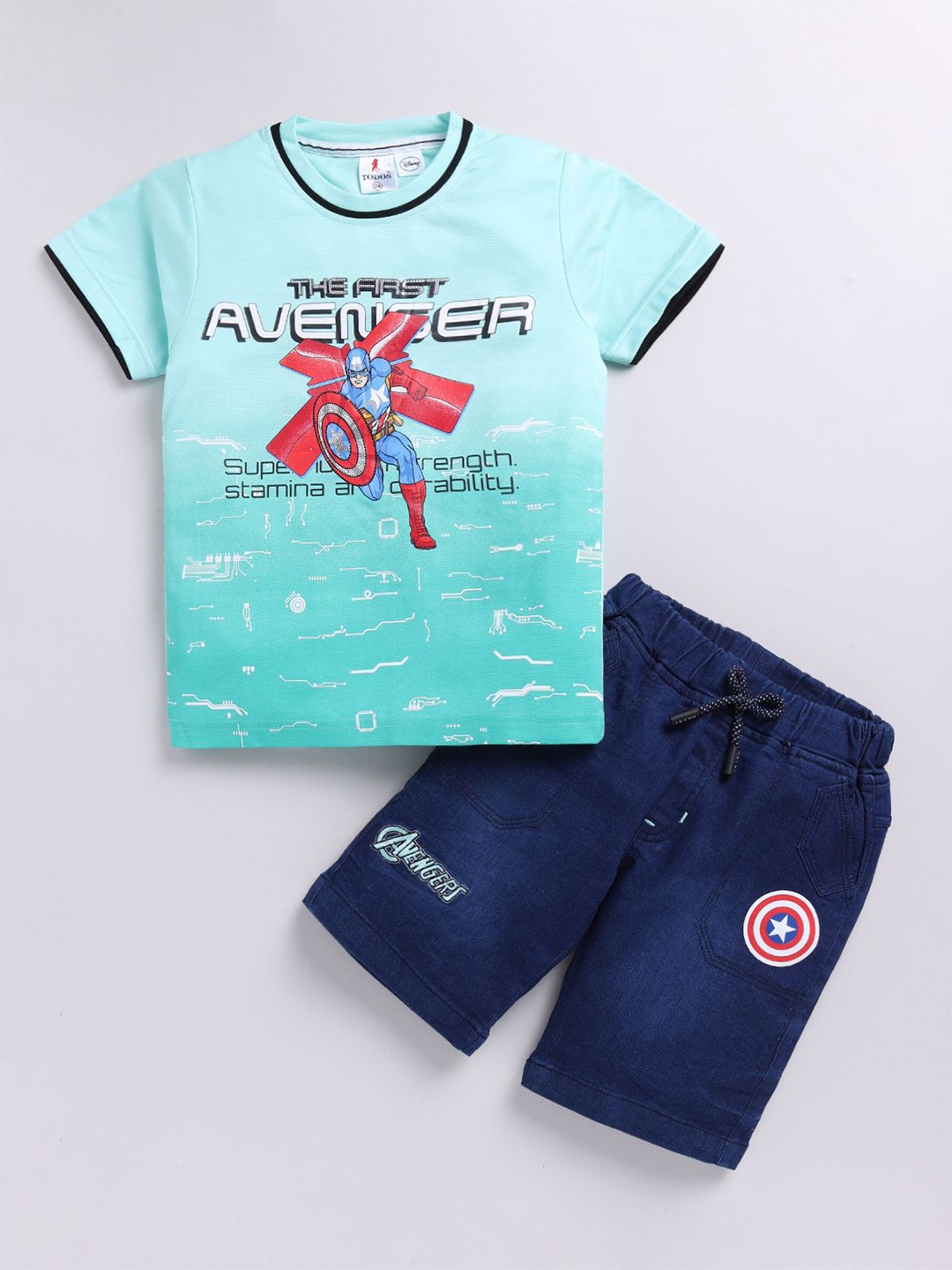 

Annie Boys Printed T-shirt with Shorts, Blue