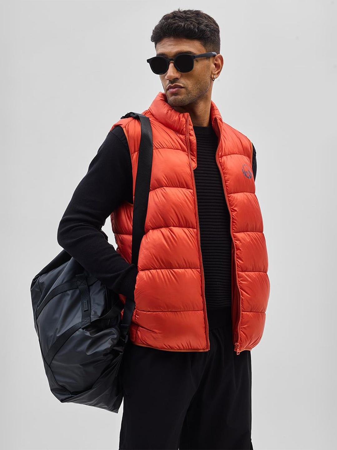 

Snitch Mock Collar Puffer Jacket, Orange