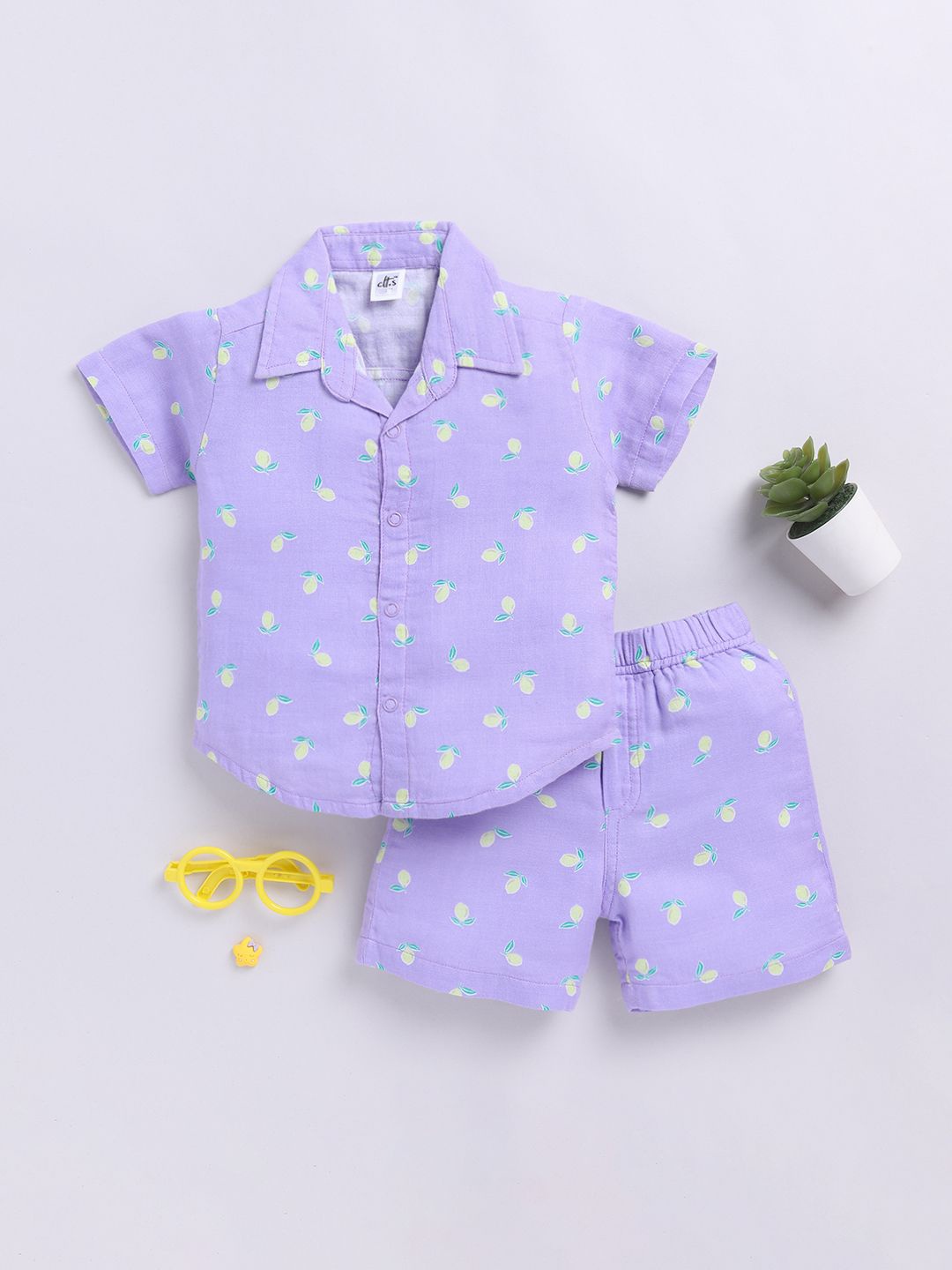 

Clt.s Kids Graphic Printed Night suit, Purple