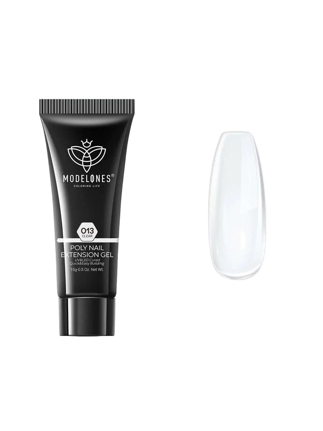 

Modelones Poly Nail Gel Builder Nail Extension Gel Nail polish Gel 15 ml - Pure Clear 013, White