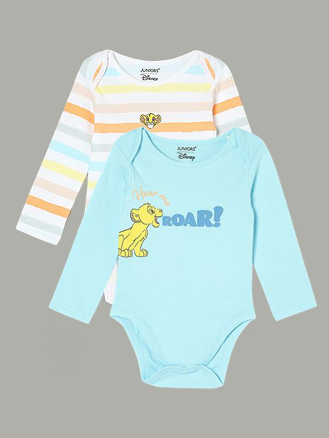 

Juniors by Lifestyle Infant Boys Pack Of 2 Printed Pure Cotton Bodysuit, White