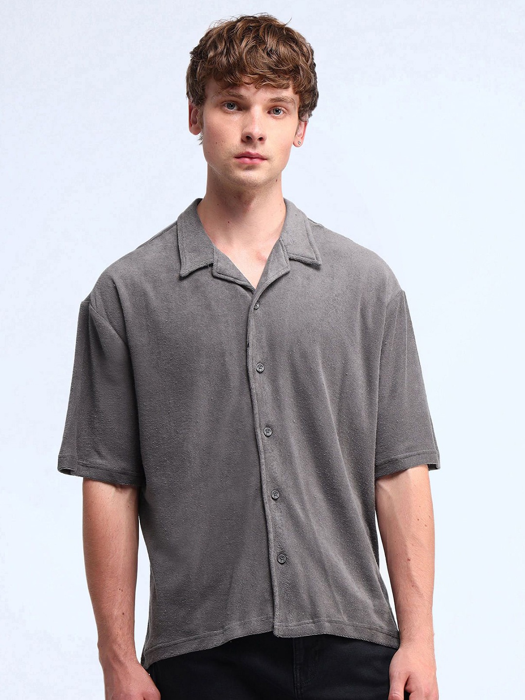 

Flying Machine Men Relaxed Opaque Casual Shirt, Grey