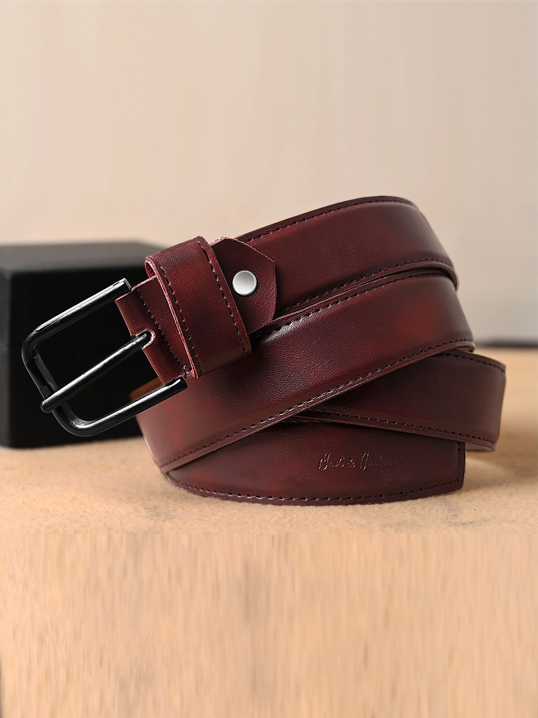 

Mast & Harbour Men PU Formal Belt, Brown