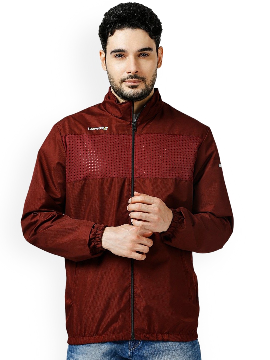 

Zeel Men Water-Resistant Hooded Windbreaker Jacket, Maroon