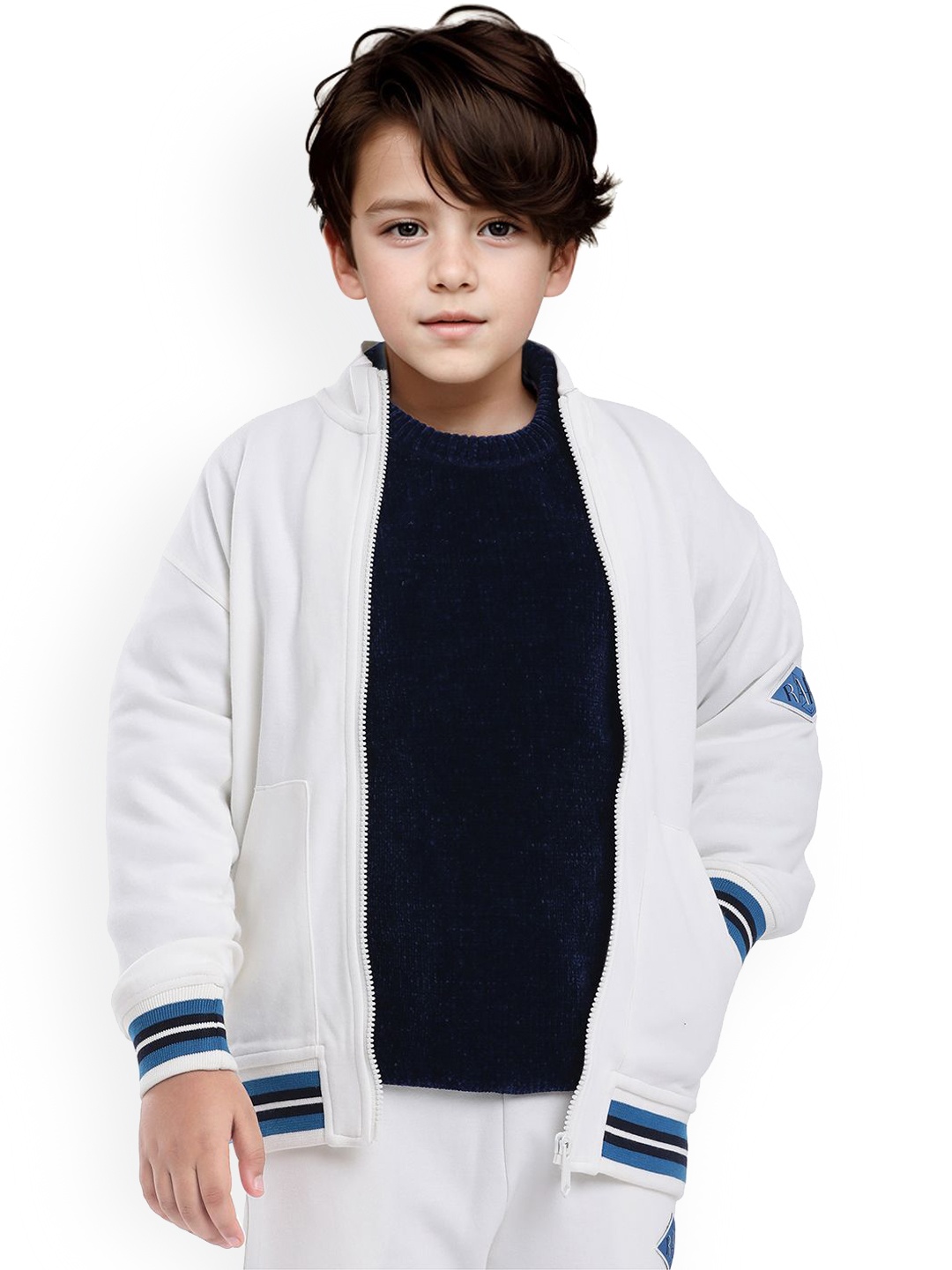 

Rare Ones Boys Applique Jacket, White