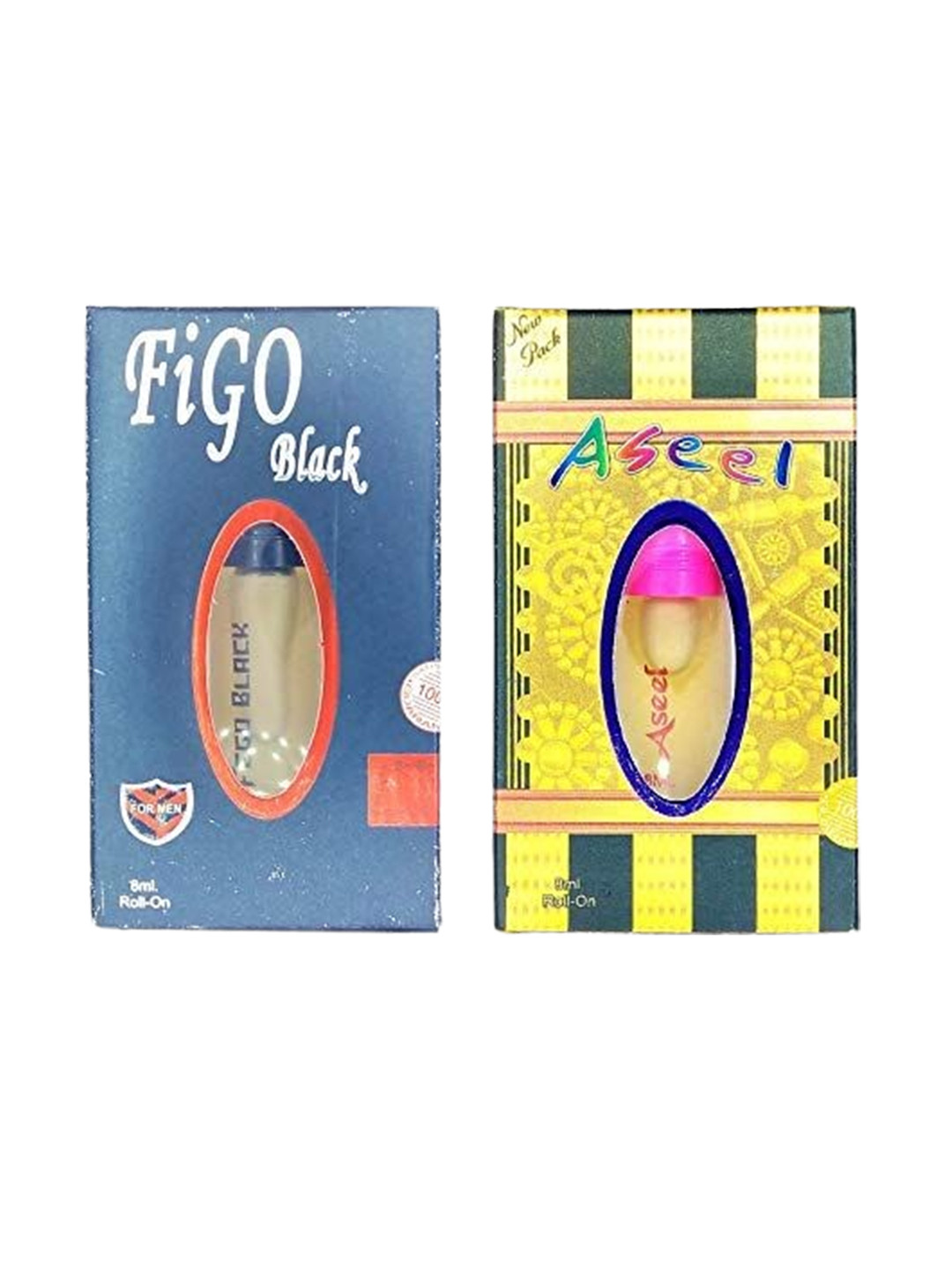 

RAVIOUR LIFESTYLE Set Of 2 Figo Black & Aseel 100% Alcohol Free Roll On Attar - 8ml Each, Transparent