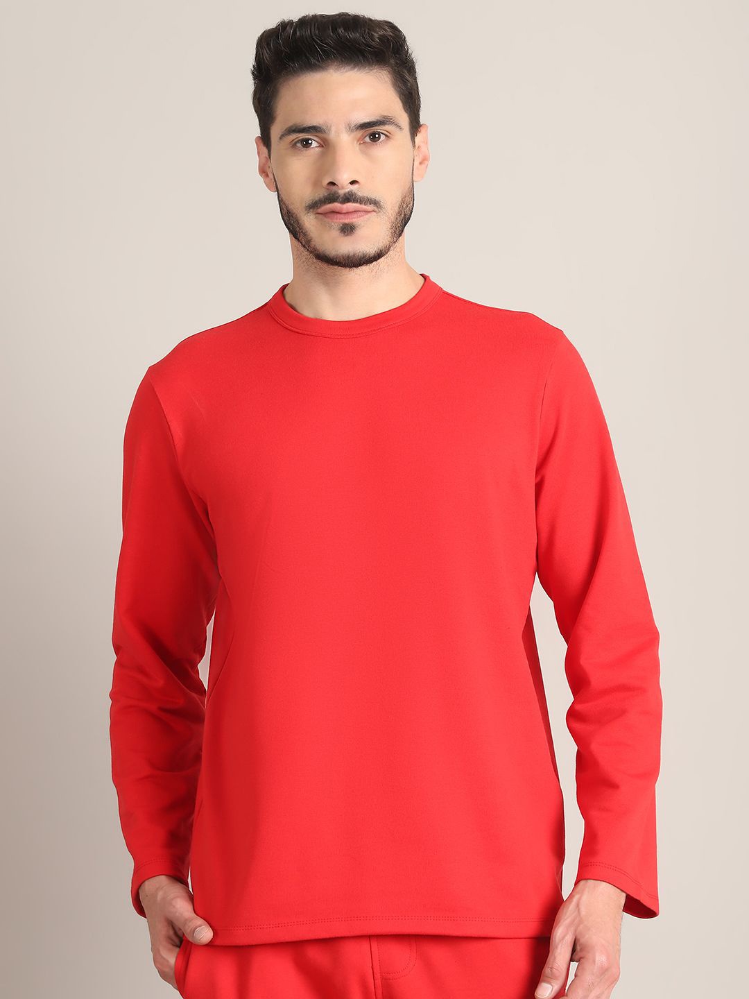 

Rute Men Pure Cotton Long Sleeves Sweatshirt, Red