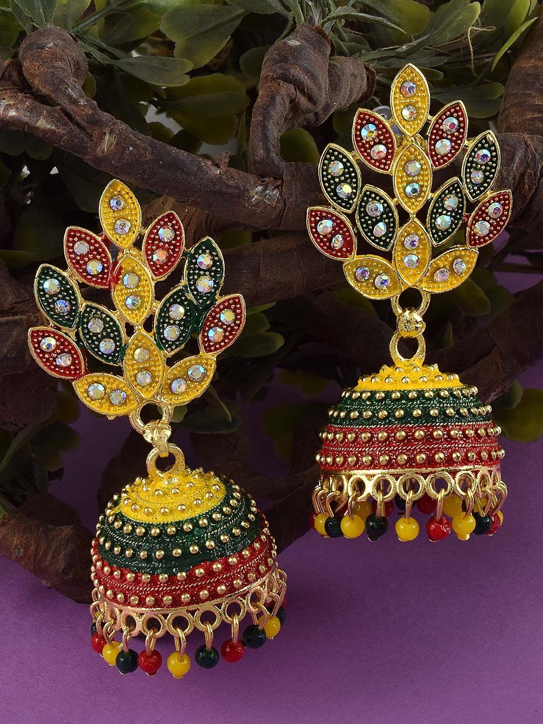 

MEMOIR Gold-Plated Beaded Dome Shaped Jhumkas