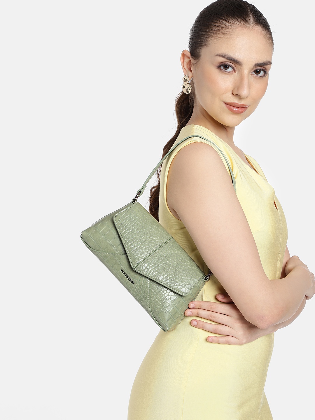 

Van Heusen Animal Textured Structured Shoulder Bag, Green
