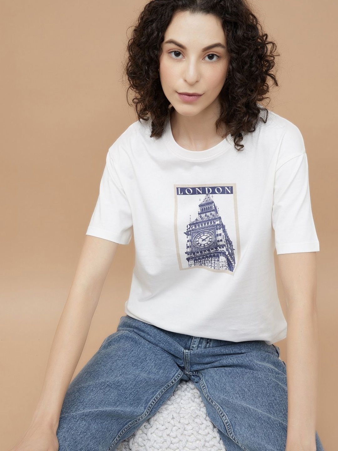 

Fame Forever by Lifestyle Graphic Printed Pure Cotton T-shirt, Off white