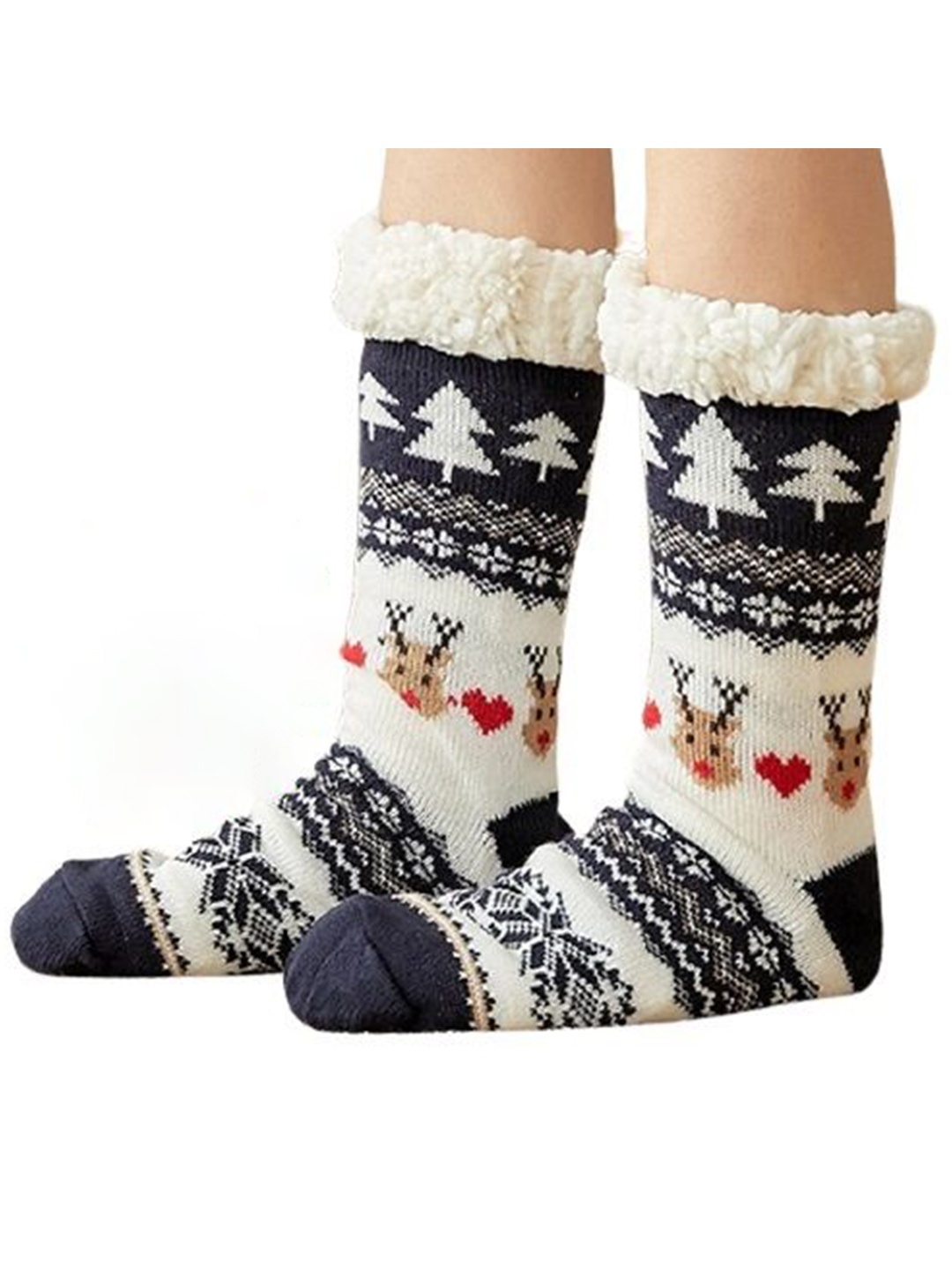 

Alexvyan Women Printed Patterned Calf-Length Socks, Blue