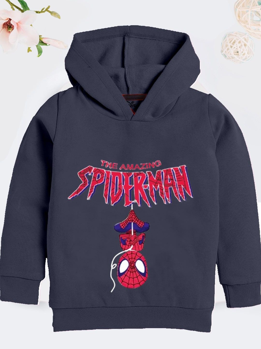 

YK Disney Boys Spider Man Printed Hooded Sweatshirt, Navy blue