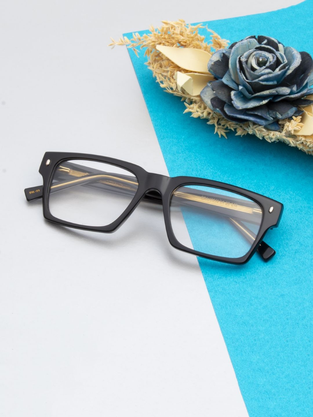 

Ted Smith Unisex 100% Acetate Full Rim Square Frames, Black