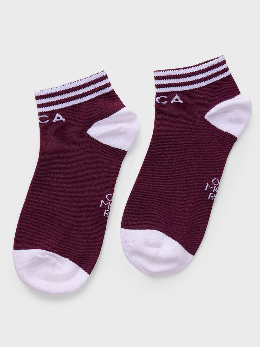 

KICA Women Colourblocked Pure Cotton Ankle Length Socks, Purple